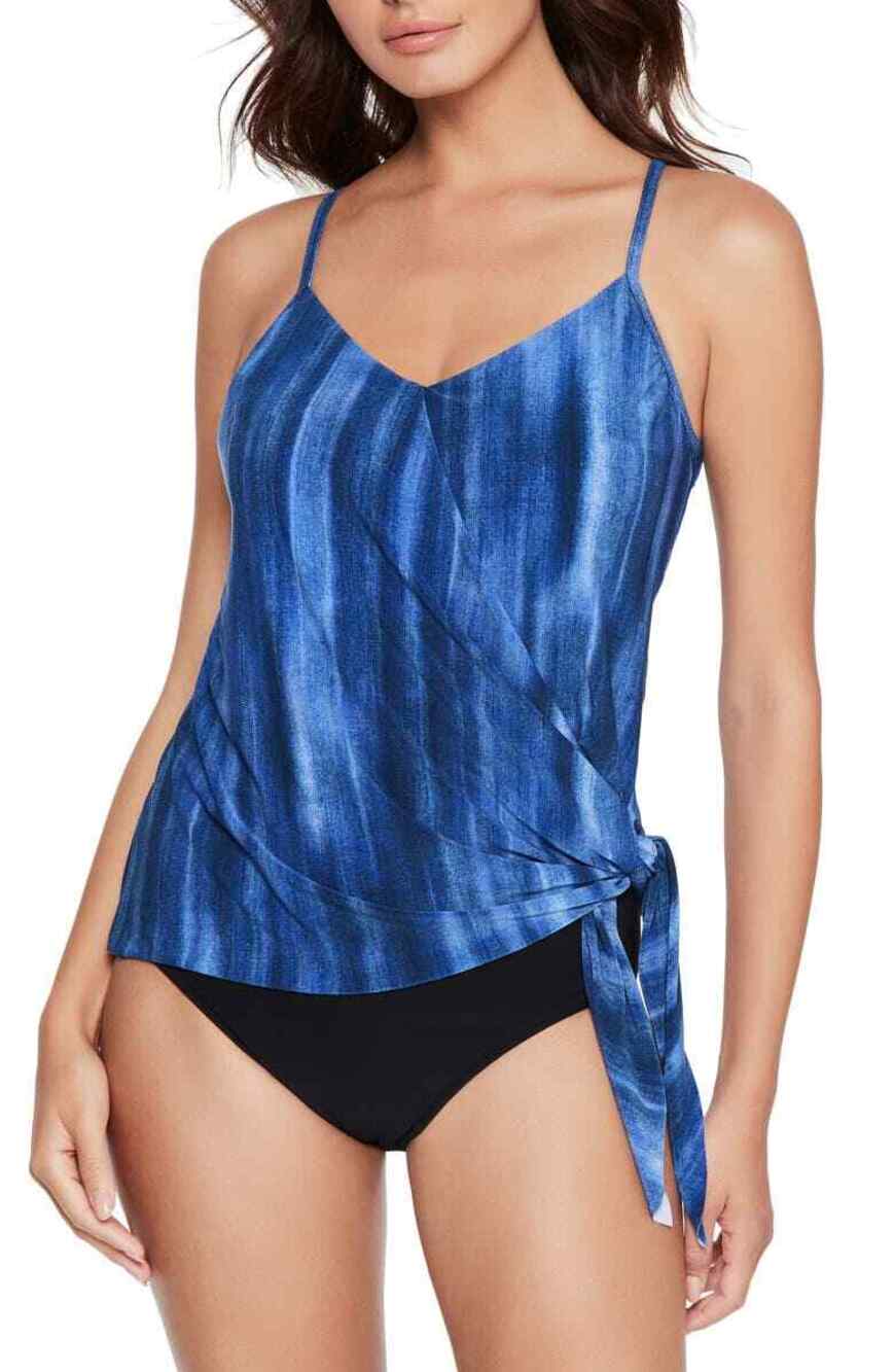 Magicsuit NWT Dugarees Alex Tankini Top Blue Denim Sz 12 Underwire Bra Swimsuit